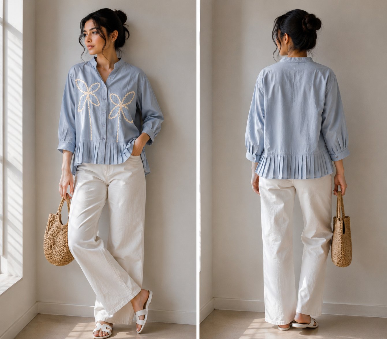 Sky Bloom Peplum Top