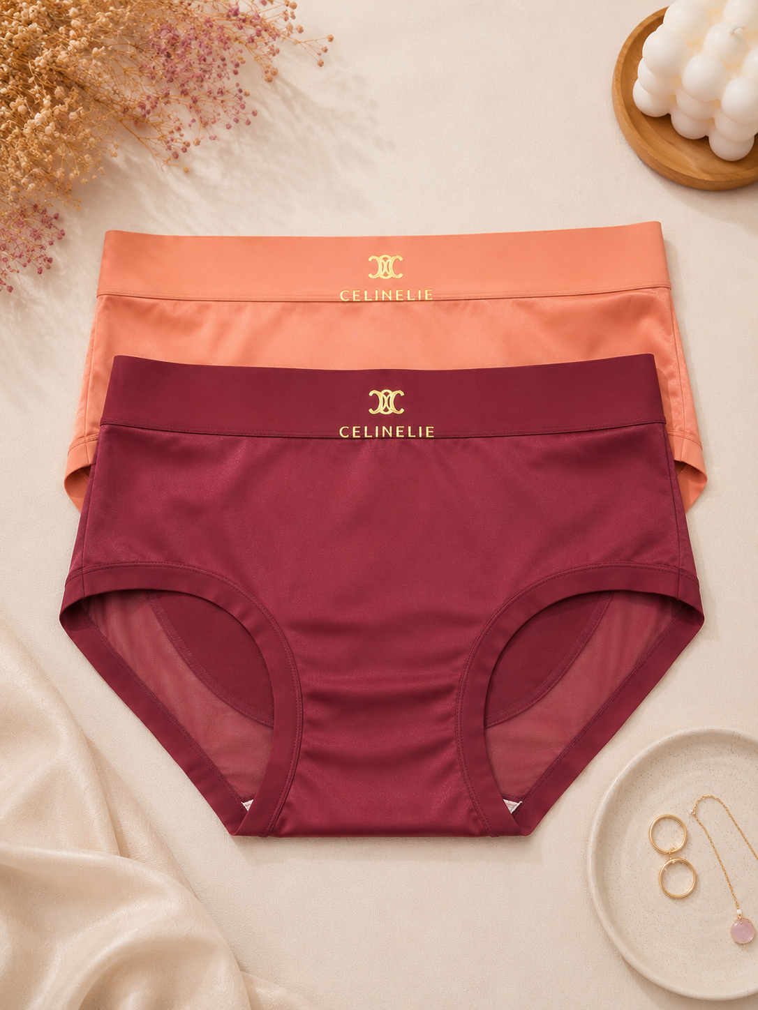 Luxury Satin Glow Two Panty Set