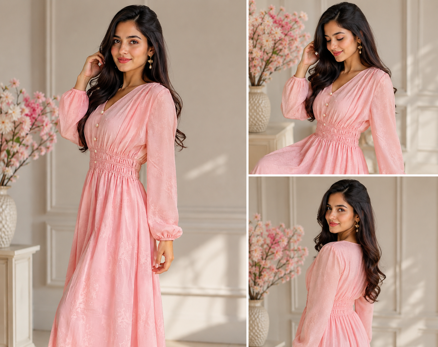 Petal Charm Button Dress