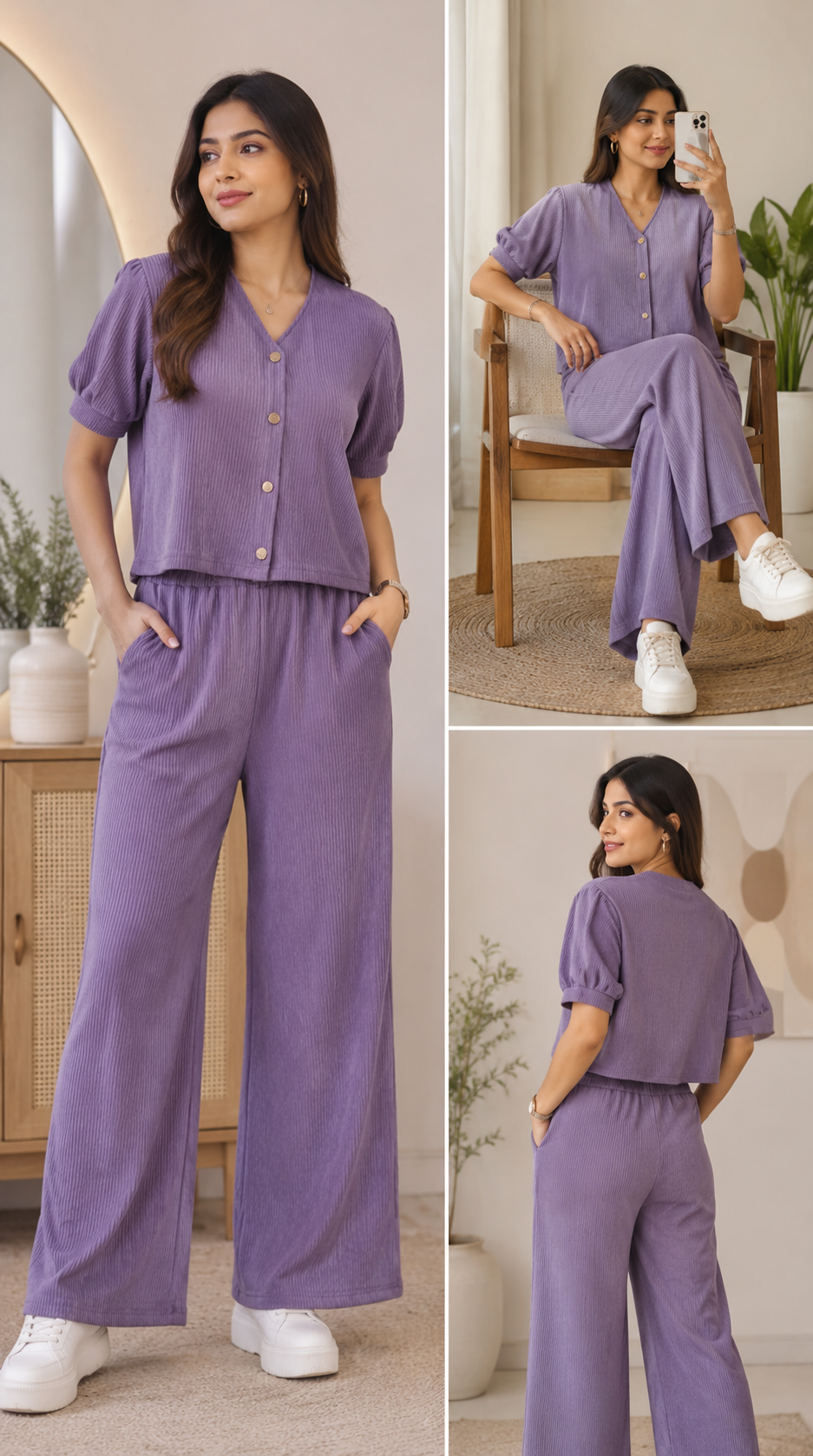 Lilac Purple Texture Cord Set