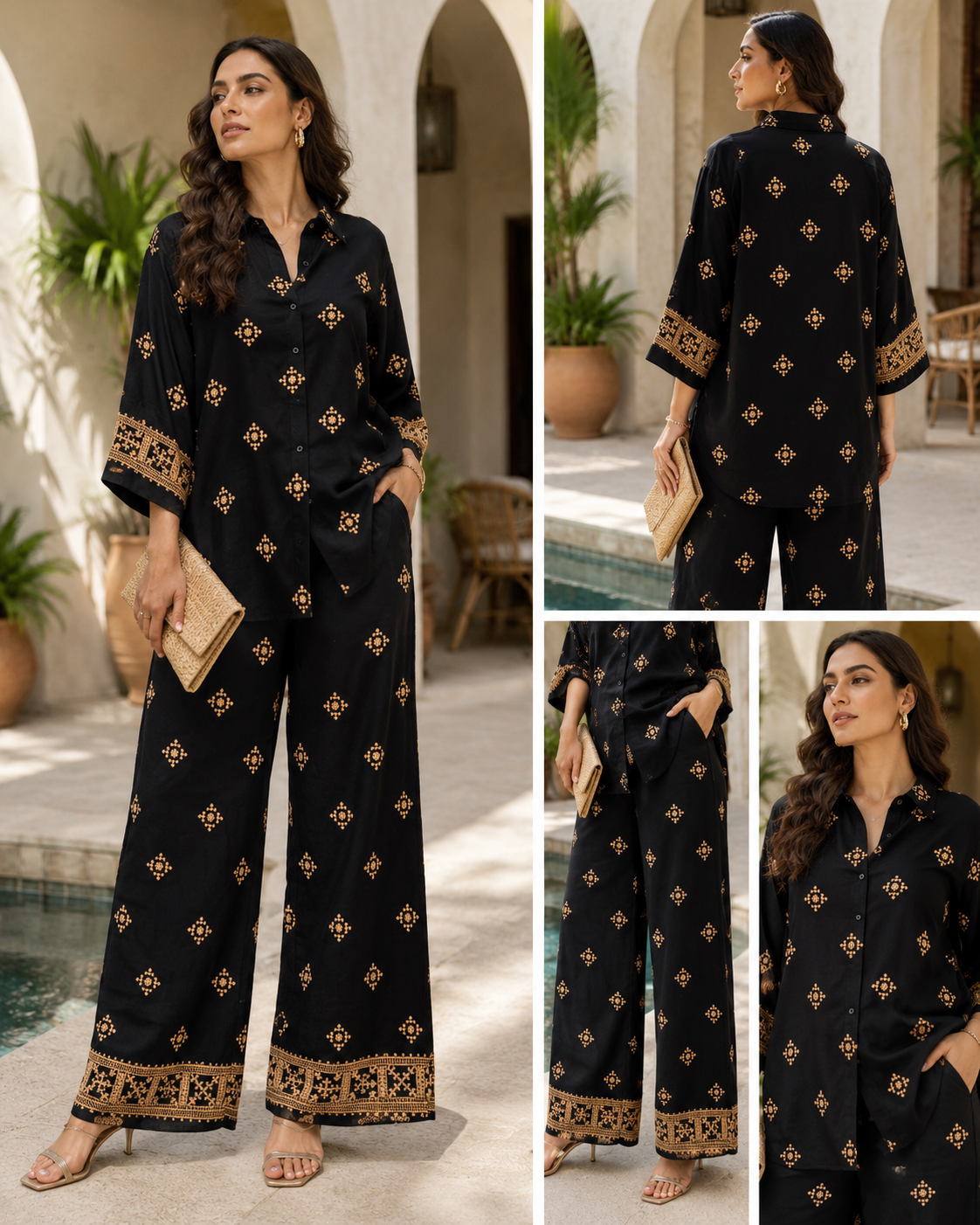 Midnight Royal Embroidery Cord Set