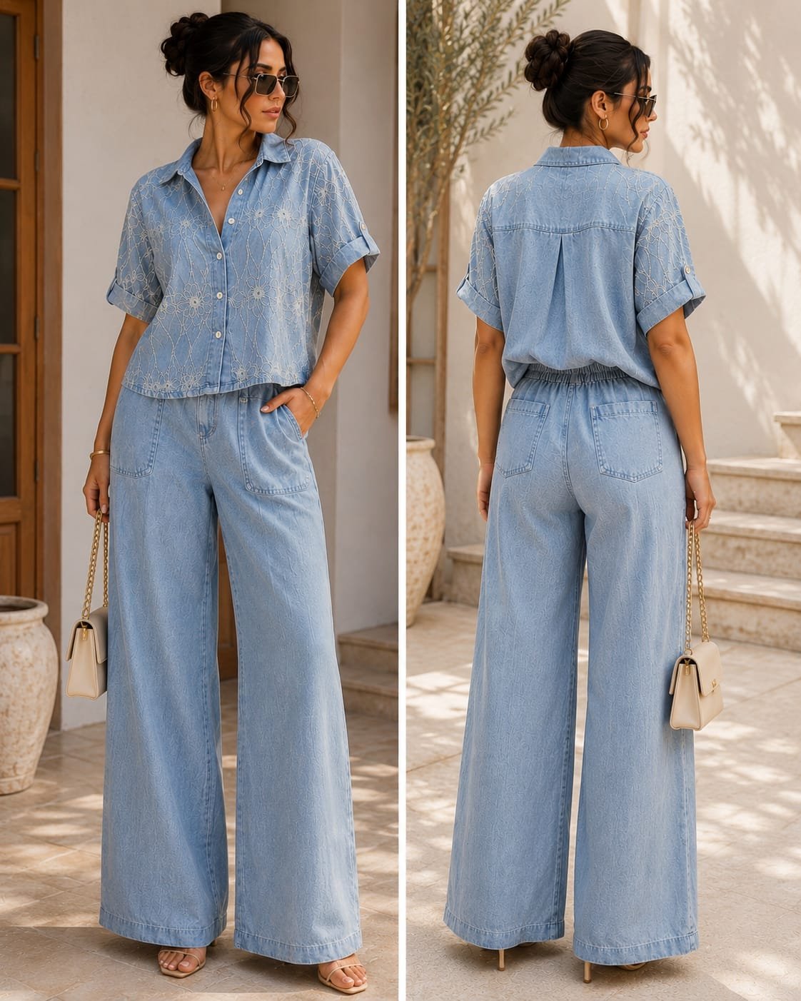 Daisy Bloom Denim Co-ord Set