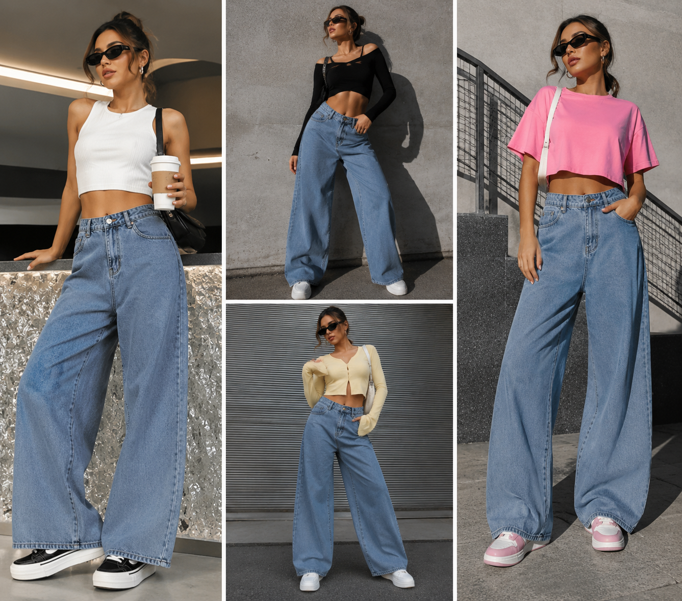 Sky Fade Wide Leg Jeans