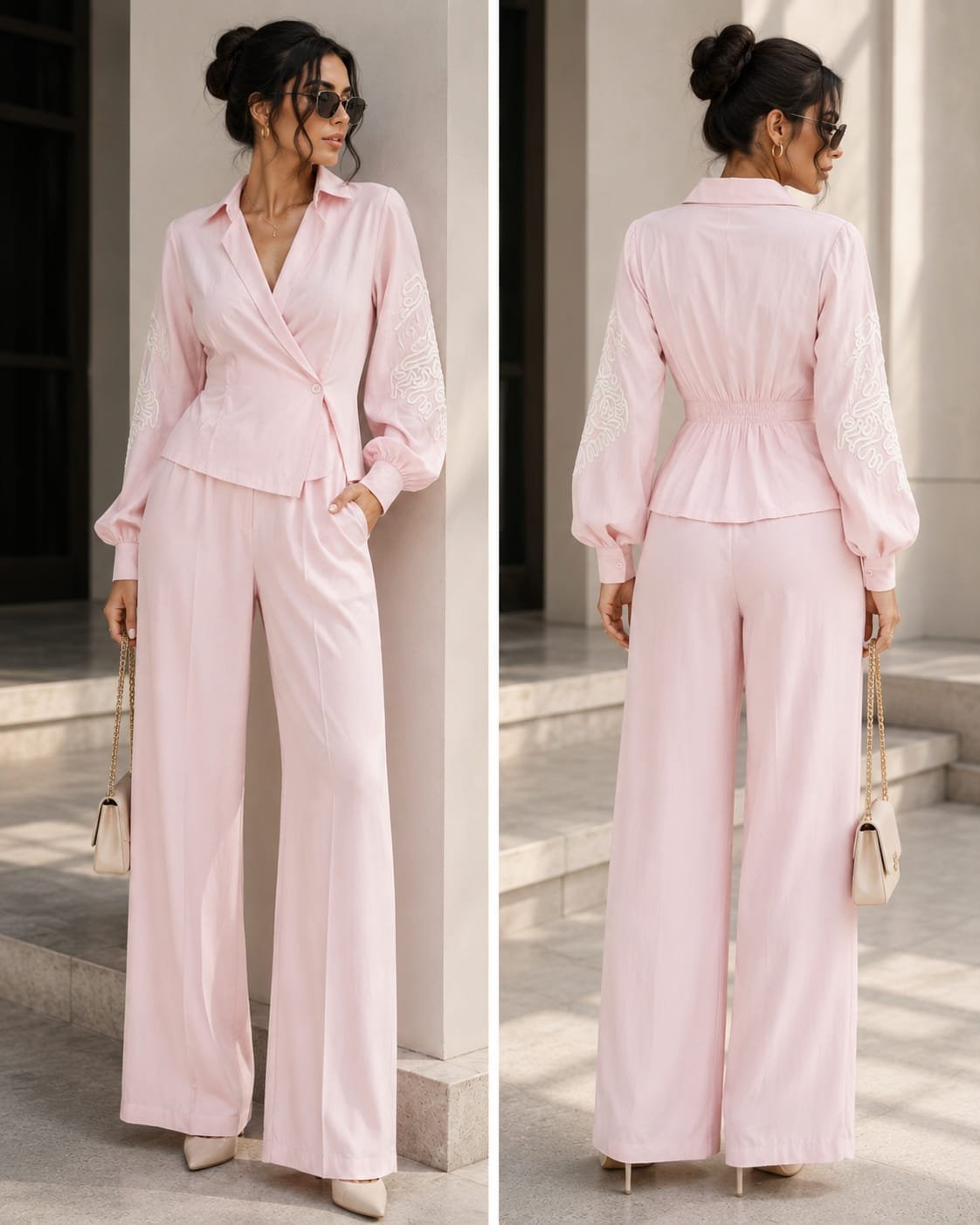 Sky Bloom Embroidered Co-ord Set